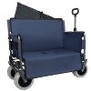 Kumasinova Multi-Functional Seat Wagon,Heavy-Duty Collapsible Cart with Seat Conversion,9"x4" Beach Tires for Garden,Beach,Camping,500lbs - 2 of 4