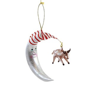 Italian Ornaments 6.0 Inch Cow Jumped Over The Moon Ornament Italian Nursery Rhyme Tree Ornaments - 1 of 3