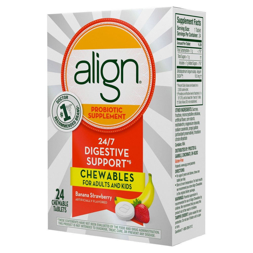 UPC 037000961680 Align Probiotic, Chewable Probiotic Tablets for