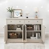 Vintage Sideboard with Two Drawers and Four Doors,Adjustable Shelves Storage Cabinet for Living Room,Multi-Functional Buffet with X-Shaped Design - 4 of 4