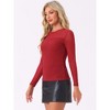 Allegra K Women's Shiny Glitter Round Neck Long Sleeve Sparky Mesh Blouse - 4 of 4