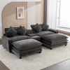 111" Modern Chenille Sectional Sofa with Storage and Two Ottomans, Comfy Cloud Sofa Couch for Living Room or Apartment – The Pop Home - 3 of 4