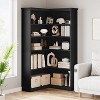 Homhougo 72" L-Shaped Corner Bookshelf, 5-Tier Wood Bookcase with Anti-Tip Design for Living Room, Office, Easy Assembly Rustic Storage Shelf - 3 of 4