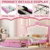 BABYYER Full Size Upholstered Bed Frame, Modern Princess Platform Bed with Adjustable Crown Headboard, No Noise for Girls - 3 of 4