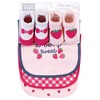Hudson Baby Infant Girl Cotton Bib and Sock Set, Pink Strawberry, One Size - 2 of 4