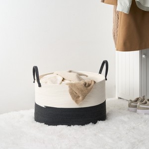 Solhome Barnabas Cotton Round Laundry and Storage Basket - 1 of 4