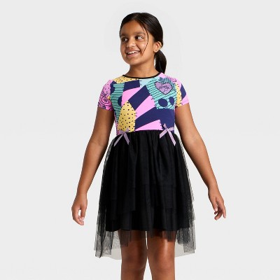 Girls' The Nightmare Before Christmas Sally Tulle Character Dress - Black