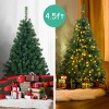 Costway 4.5Ft PVC Pre-lit Christmas Tree Hinged 200 LED Light Metal - 4 of 4