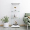MAYEERTY Glass Display Cabinet 3 Shelves One Door Curio Floor Standing Quick Installation Living Room Bedroom Office White - 2 of 4