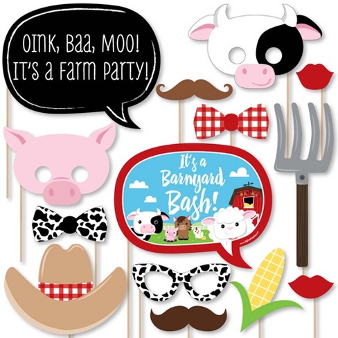 Big Dot Of Happiness Farm Animals - Barnyard Baby Shower Or Birthday Party  Paper Beverage Markers For Glasses - Drink Tags - Set Of 24 : Target