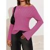 Imily Bela Womens Bell Long Sleeve Knit Tops Lightweight Pullover Sweaters - 3 of 4