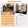 52 Inch Corner Dog Crate Furniture with Rotating Feeder, Wooden Dog Kennel End Table with Mesh Decorative Pet Crate Indoor Use Dog Cage TV Stand - 3 of 4
