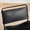 FONTOI 2PCS Leather Leisure Chairs, Medieval Armless Chair, Retro Accent Chairs for Living Room, Black, 21.65"*28.34"*25.59" - 3 of 4