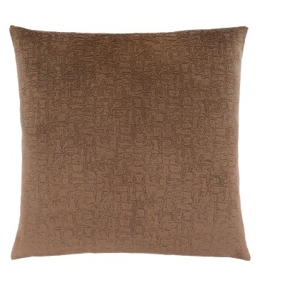 Light Brown Mosaic Velvet Square Accent Pillow 18"