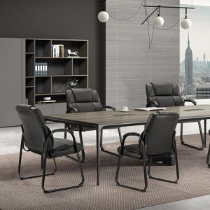 MAYEERTY 1P Big and Tall PU Leather Waiting Room Chairs, Office Desk Guest Chair with Padded Arms for Elderly Home Reception Area Conference Room - 1 of 4