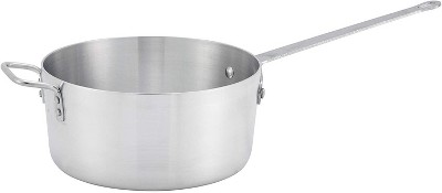 Winco ASP-10, 10-Quart 11-1/2" x 5-3/4" Aluminum Sauce Pan with Helper Handle, Commercial Grade Stewpan, Saucepan with Metal Handle