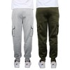 Blue Ice Apparel Men's Heavyweight Fleece-Lined Cargo Jogger Sweatpants -2 Pack - 2 of 3