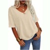 Imily Bela Women's Casual V Neck Half Sleeve Oversized T Shirt Solid Color Basic Top - 3 of 4