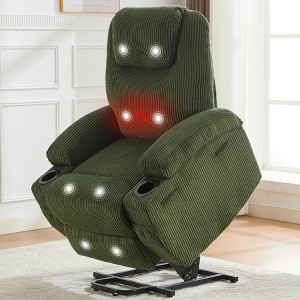 Power Lift Recliner Chair with Massage & Heat, Electric Recliner with Remote, 2 Cup Holders, Side Pockets and Stand Assist for Living Room, Bedroom - 1 of 4