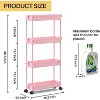 MaseiKar Slim Rolling Storage Cart 4 Tier Bathroom Organizer Mobile Shelving Unit Utility Cart Tower Rack for Kitchen Laundry Narrow Places - 4 of 4