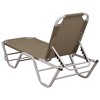 vidaXL Sun Lounger Aluminum and Textilene Taupe - 4 of 4