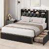 Upholstered Storage Bed with Tufted Headboard - Velvet Platform Bed, 4 Built-in Drawers, No Box Spring Needed, Nailhead Trim - 4 of 4