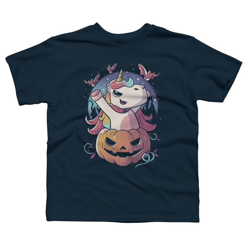 Boy's Design By Humans Spooky Unicorn Funny Cute Magic Halloween By EduEly T-Shirt, 1 of 4