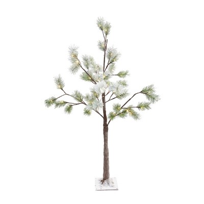 Season's Designs Christmas 4Ft Snowy Pine Needle 48 Led Tree W/ Fla