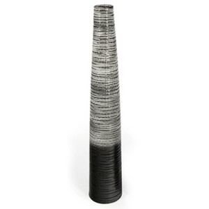 HomeRoots 47" Black And Gray Ombre Tapered Ceramic Floor Vase - 1 of 4