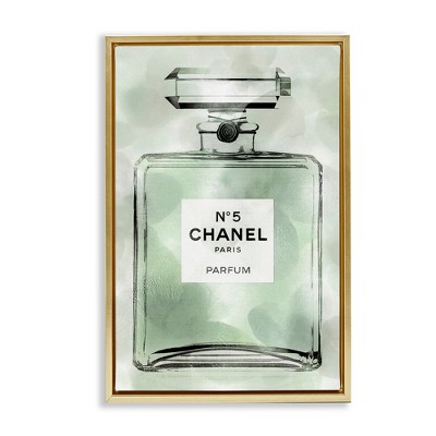 Stupell Industries Minimal Glam Brand Perfume Black Framed Floater Canvas Wall Art
