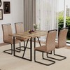 ModernLuxe 5/7 PCS Dining Set for 4/6, Modern Dining Table Set with Upholstered Dining Chairs, Brown+Black - 2 of 4