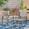 GDFStudio Augusta Outdoor Aluminum and Wicker Dining Chairs with Faux Wood Accents (Set of 2) - 2 of 4