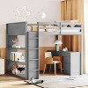 NicBex Full Size Bunk Bed with Desk Loft Bed Pine Bed Frame with Shelves, Drawers, Ladder and Full Length Guardrails, No Box Spring Required - 2 of 4