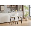 Counter Height Bar Stools Set of 2, 360° Swivel Upholstered Barstools with Backs and Metal Legs, 26" H Seat Height, Velvet Fabric,Goldy Footrest - 3 of 4