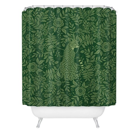 Cheetah Spring Collection Shower Curtain - Deny Designs: Abstract Pattern, Polyester, Machine Washable - image 1 of 2