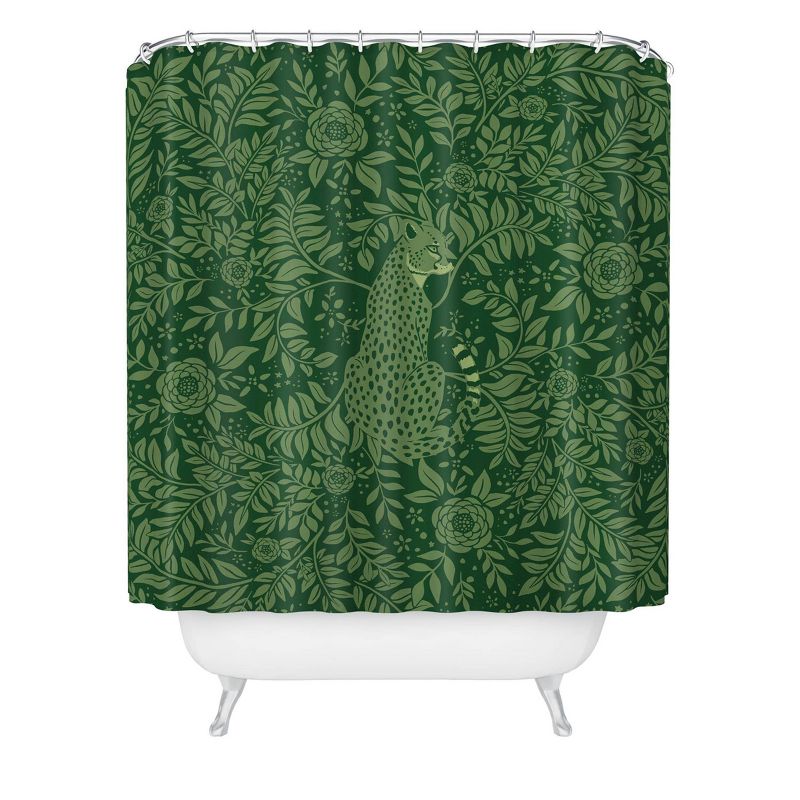 Cheetah Spring Collection Shower Curtain - Deny Designs, 1 of 4