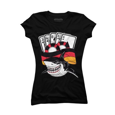 Junior's Design By Humans Shark Poker Player, Are You Ready By rasok T-Shirt