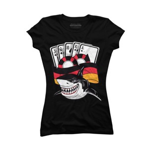Junior's Design By Humans Shark Poker Player, Are You Ready By rasok T-Shirt - 1 of 2