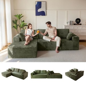 MAXYOYO 104" Modular Sectional Sofa Couch, with L-Shape Chaise, Modern Boneless Couch for Living Room, No Assembly Required - 1 of 4