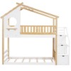 Twin Over Twin Bunk Bed with Storage and Guard Rail for Bedroom - 3 of 4