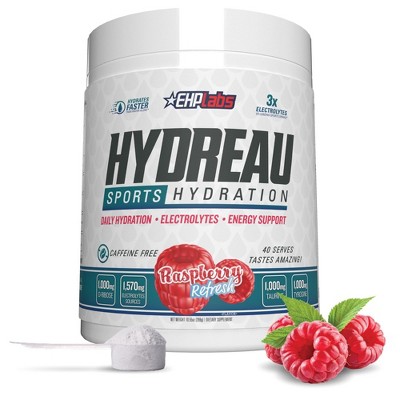 EHPlabs Hydreau Electrolytes Powder – Sugar Free Hydration for Energy & Endurance – Electrolyte Powder for Men & Women - Raspberry (40 Serves)