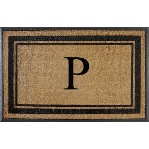 A1HC Rubber & Coir Flocked Doormat 30"x48", Anti-Shed, Heavy Duty for Front Door Monogrammed Mat - 1 of 4