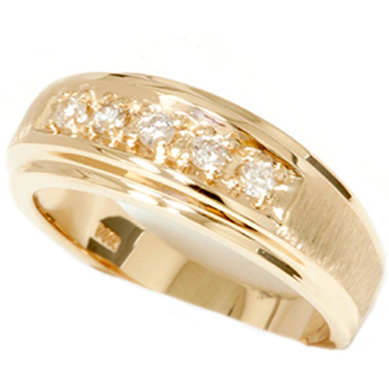 Pompeii3 Ladies 14K Yellow Gold 1/6ct Diamond Wedding Ring, 3 of 5