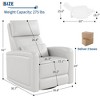 Manual Recliner, Simulated Leather Sofa Rocking Chair with 360° Swivel, Living Room Armchair with Adjustable Backrest and Footstool,  Concealed Pull - 2 of 4