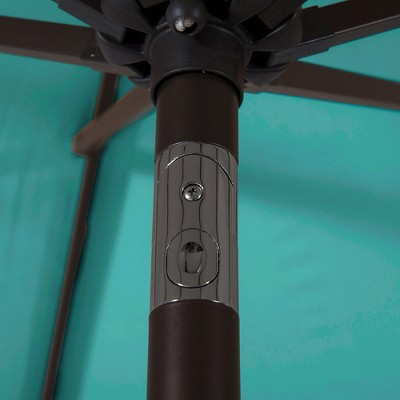 Turquoise 9 Ft Tilting Patio Umbrella with Steel Pole