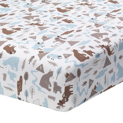Lambs & Ivy Big Sky Woodland Animals 100% Cotton Fitted Baby Crib Sheet