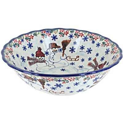 Blue Rose Polish Pottery 204 Vena Large Serving Bowl