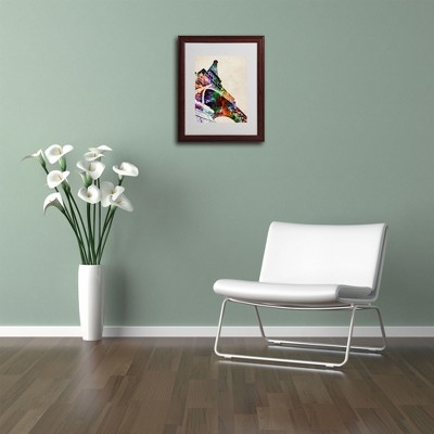 Colorful Eiffel Tower Fine Art Canvas Print in Dark Wood Frame