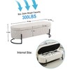 CAVINAS Oval Storage Ottoman Bench with Safety Hinge, Velvet Storage Bench with Padded Top, Multi-Functional Upholstered Bedroom End Bench - 3 of 4