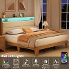 Boucle Platform Bed Frame with LED Lights, Upholstered Headboard with Built-in Charging Station, No Box Spring Needed, Easy Assembly - 4 of 4